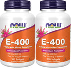 Now Supplements, Vitamin E-400 IU, Mixed Tocopherols, Antioxidant Protection*, 100 Softgels, (Pack of 2)