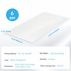 6 Pcs Polycarbonate Greenhouse Panels,4' x 2' x 0.16'' Twin-Wall Plastic roof Panels,Waterproof UV Protected Clear Corrugated Polycarbonate Sheet for All Weather Outdoor Garden Greenhouse Replacement