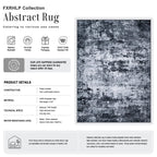 FXRHLP 5x7 Area Rug Living Room: Modern Washable Indoor Carpet Black