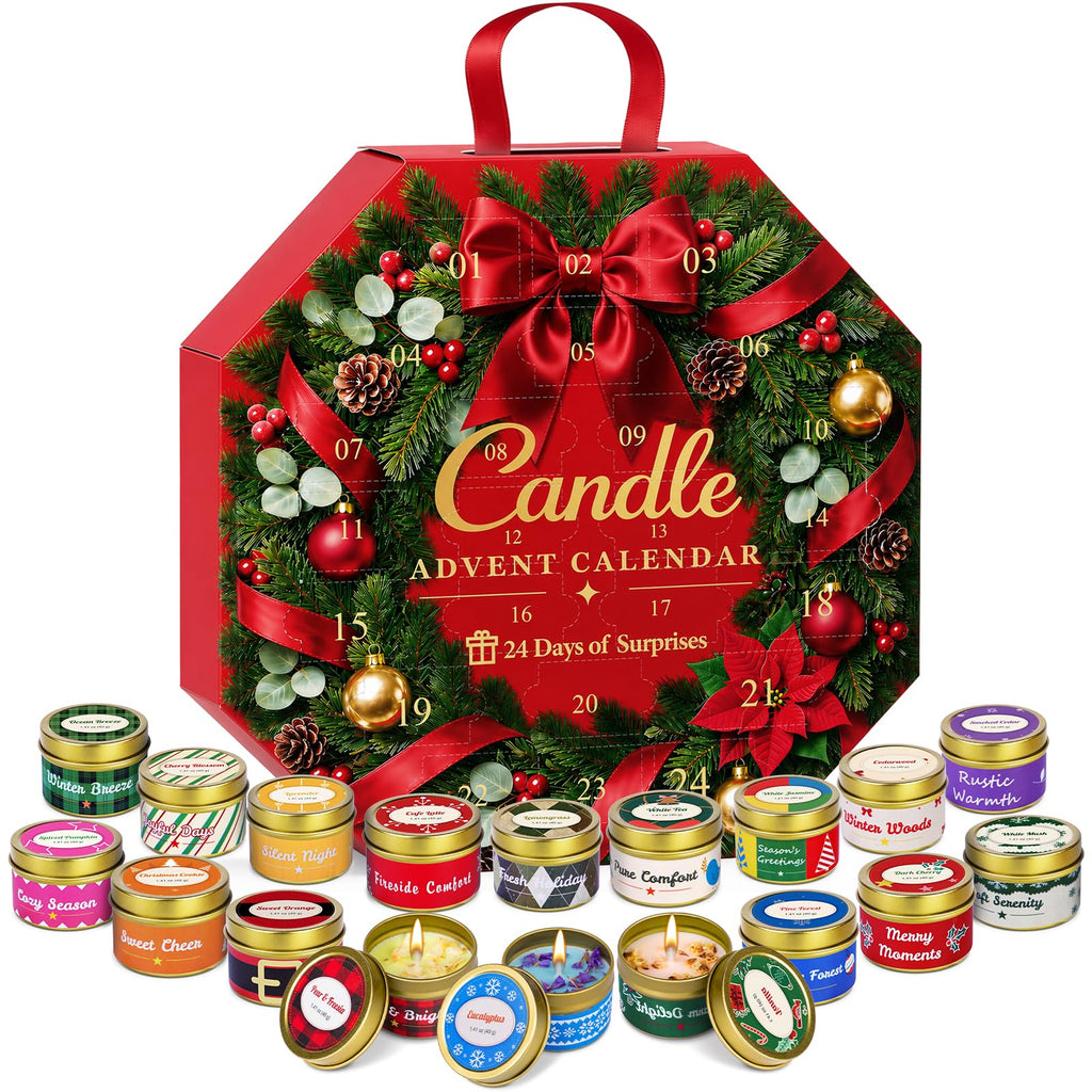 Candle Advent Calendar 2026, 24-Day Scented Candle Gift Set for Women