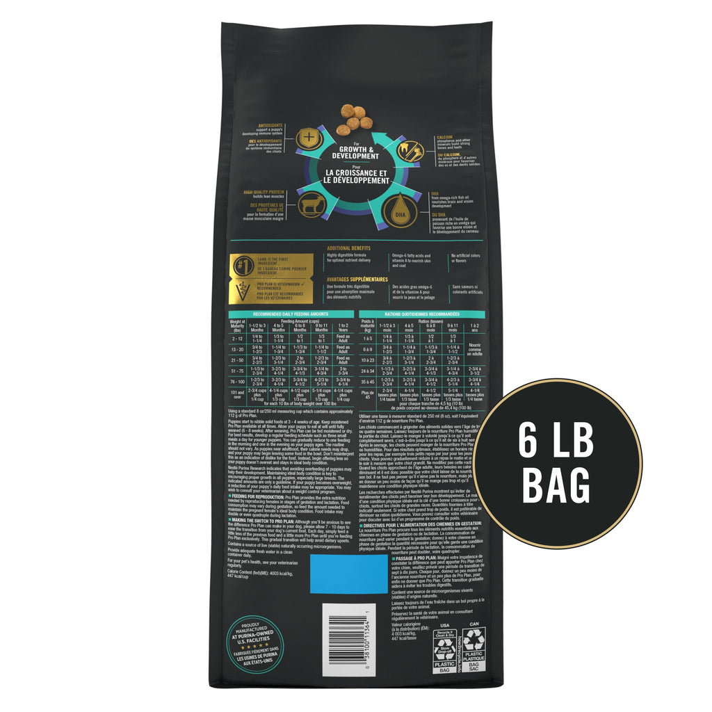 Purina Pro Plan High Protein, Healthy Puppy Food, Lamb & Rice, 6 lb Bag
