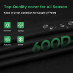 EZ-DONGTENG Heavy-Duty 600D Grill Cover fit for Nexgrill Oakford 1150 Pro Offset Smoker and 3-Burner Propane Gas Grill, Nexgrill Oakford 1150 Pro Grill Model 810-0072 Cover