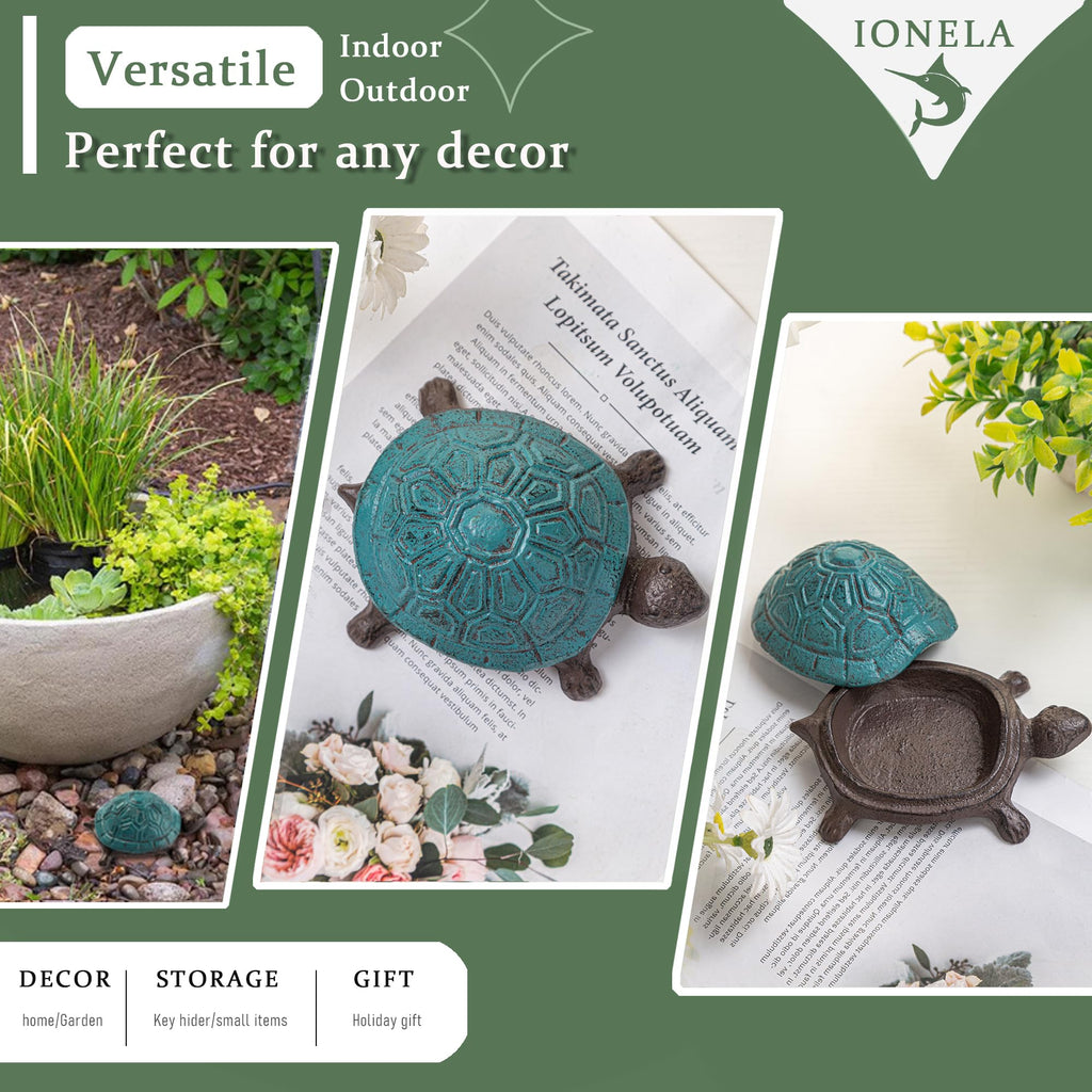 Ionela Turtle Key hiders Outside Garden Hide a Key, Antique Blue