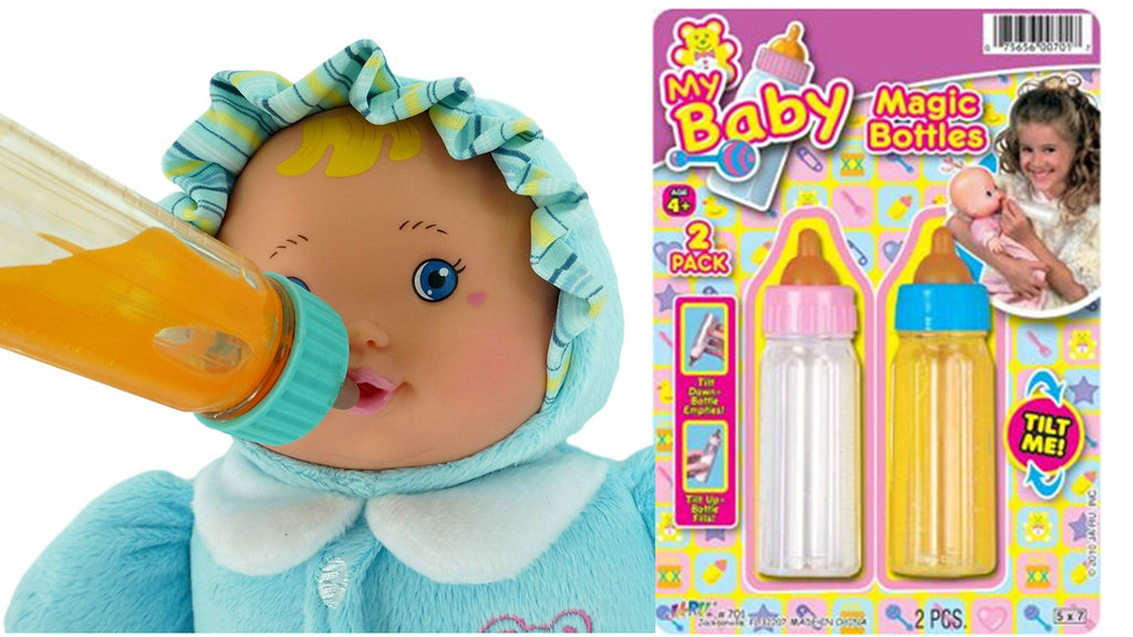 JA-RU Magic Baby Doll Bottles Milk Bottle and Juice Bottle, Great Baby Doll Accessories. Set with 2 Bottles. 701-6