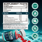 Glycine Gummies Sugar Free, Glycine Supplement for Adults, with L Alanine, L Theanine, Magnesium Glycinate, Vitamin B6 & Valerian Root Extract, for Adults, Blueberry Flavor, 60 Gummies