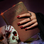 BTArtbox Halloween Press On Nails, Short Red Fake Nails, 32Pcs Full Kit