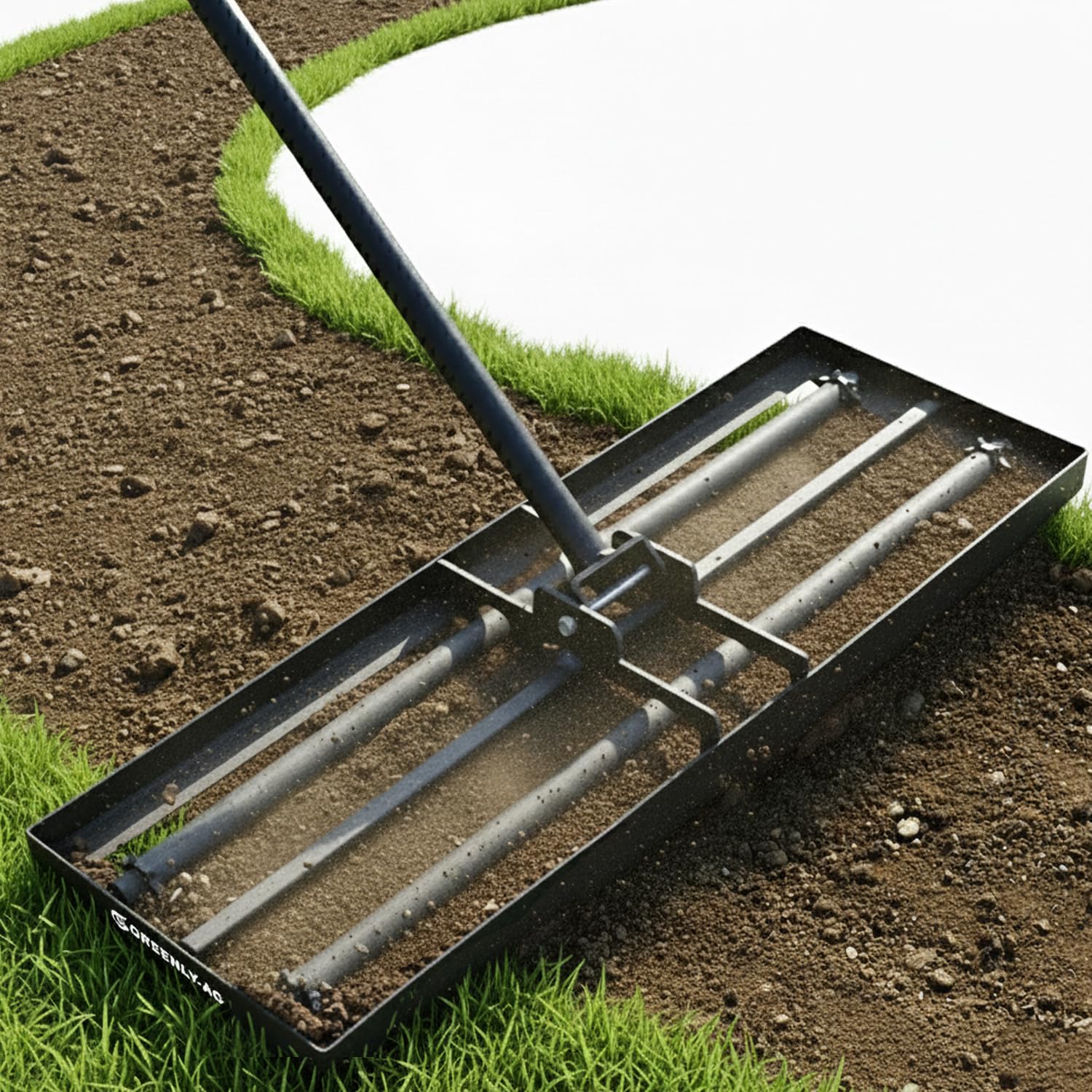 G GREENLY-AG 30" Heavy Duty Lawn Leveling Rake, 6.5FT Soil Leveler Tool