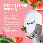 Febreze Plug In Air Freshener, Odor-Fighting Scented Oil Refill, Air Fresheners for Home and Bathroom and Kitchen, Long Lasting for Strong Odors, Sweet Watermelon Vine Scent, 0.87oz Refill, 3 Count