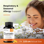 Quercetin 500mg Vegetarian Capsules 240 Count | 1000mg Per Serving of 2 Capsules | Immune Support Supplements For Respiratory, Cellular Health & Seasonal Allergies | Quercitin for Men & Women Immunity