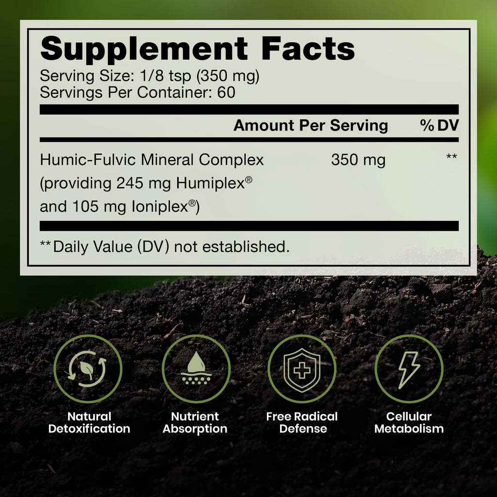 Pure Therapro Rx EarthMend Trace Mineral Powder for Women & Men, Fulvic Acid & Humic Acid Mineral Supplement, Ionic Trace Minerals Complex, Fulvic Humic Blend, Unflavored, 60 Servings