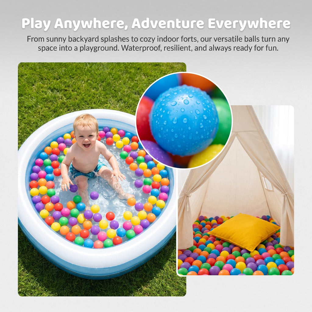 LANGXUN Plastic Ball Pit Balls for Baby Toddler Kids