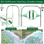 Garden Hoops for Raised beds, 10 Sets DIY Rust-Free Garden Tunnel 32.3"x 32.3" Greenhouse Hoops for Row Cover Garden Netting, Reuseable Plastic-Coated Steel Grow Tunnel Support Frame
