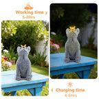 CIYSHO Dog Statue with Solar Butterfly, Cute French Bulldog Garden Statue