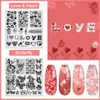 Biutee Nail Stamping Plates Set 15PCS Nail Stamping Kit with Nail Stamper