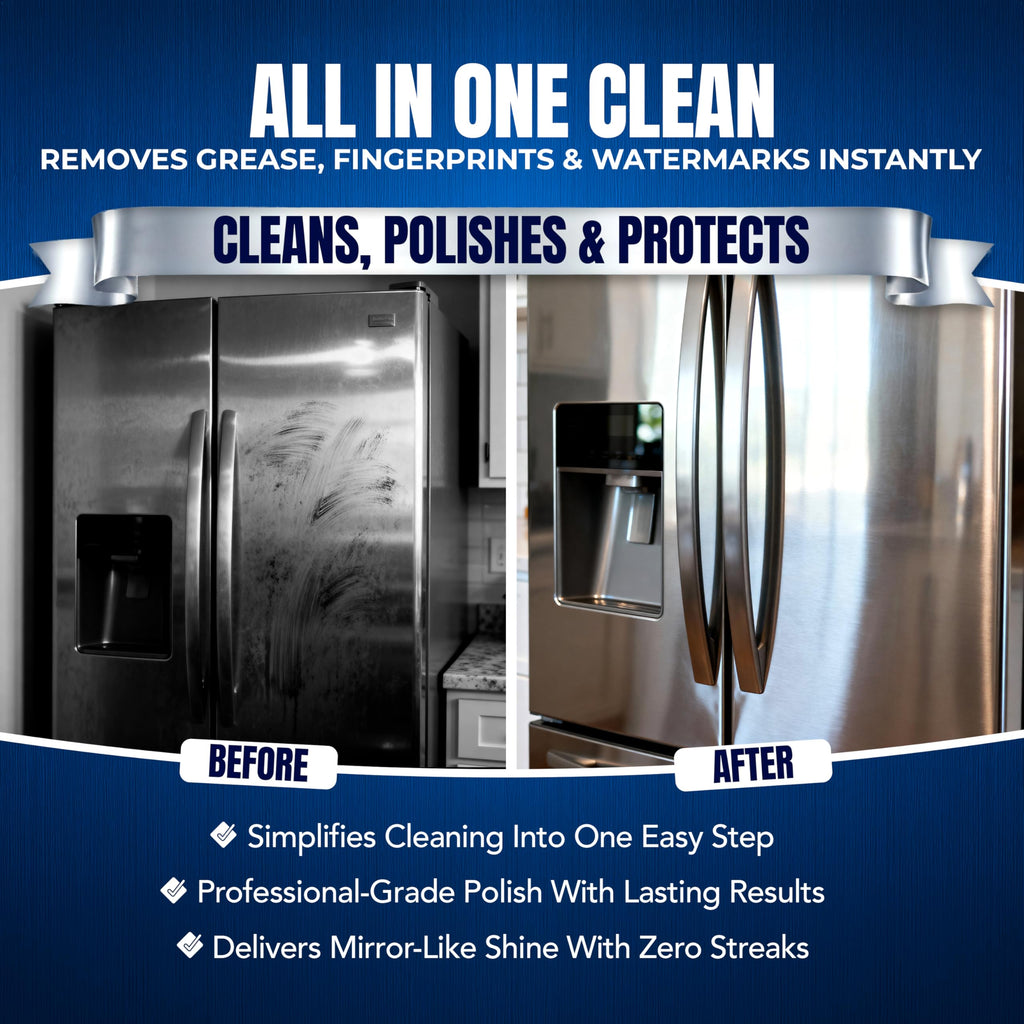 Sheila Shine 32oz Stainless Steel Cleaner and Polish - Cleans, Polishes & Protects Kitchen Appliances, Refrigerators, Sinks, Ovens & Grills - Leaves Streak Free Shine - Stainless Steel Spray Cleaner