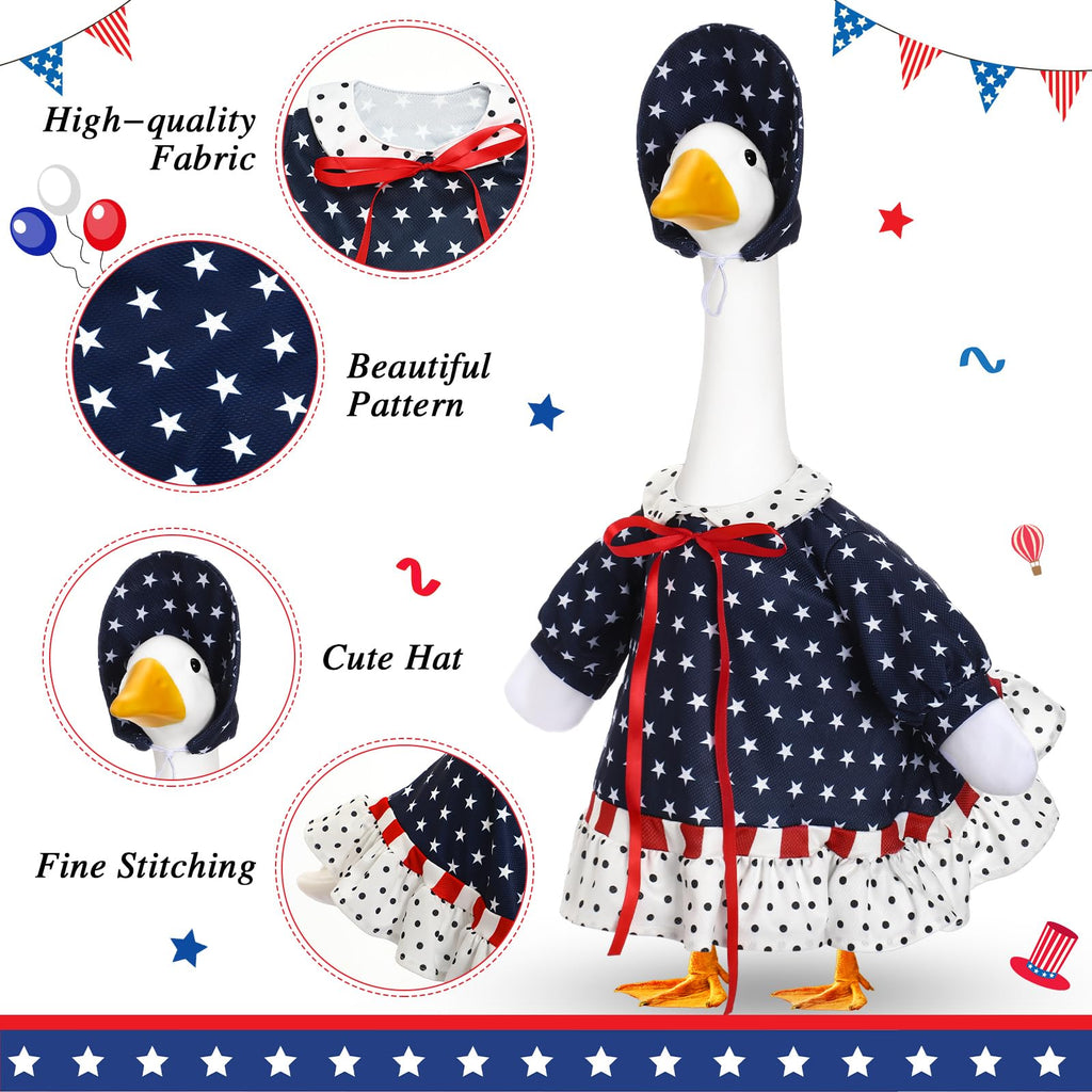 Yeyeplum Veterans Day Goose Outfits for 23'' American Flag Goose Clothes