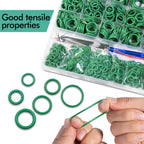 XBVV 595 Pcs Metric and SAE Air Conditioning O-Ring Kit for Automotive A/C, Compressor and Professional Faucet Plumbing Seal O Rings Repair with O-Ring Picks,Resist Oil and Heat