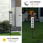 Eyrosa Solar Illuminated LED Lighted Address Sign, House Numbers for Outside Yard Home, Numbers Plaque Outdoor Waterproof, Black