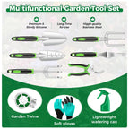 Gardening Tools 10-Piece, Heavy Duty Garden Tool Set with Fashion and Durable Garden Tools Organizer Handbag, Rust-Proof Gardening Hand Tools Weeding Kit, Ideal Gardening Gifts for Women