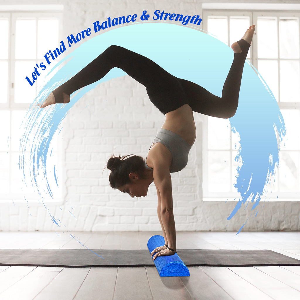 Yes4All High-Density EPP Half Round Back Roller Foam, Exercise Foam Roller for Yoga, Pilates & Stretching - 12, 18, 24, 36 inch