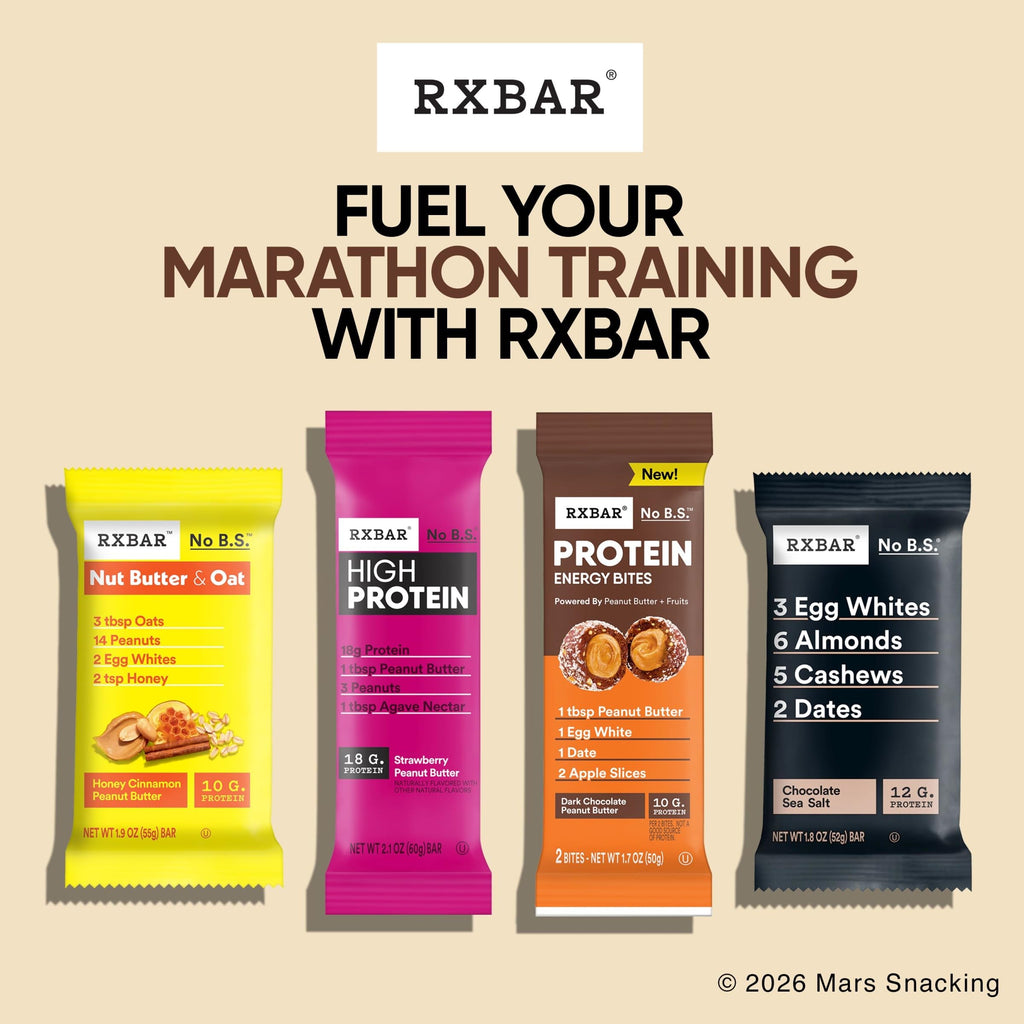 RXBAR Nut Butter and Oat Protein Bars, Protein Snacks, Snack Bars, Honey Cinnamon Peanut Butter, 23.2oz Box (12 Bars)