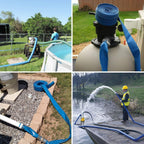 Eastrans 2.5" x 25 FT Blue PVC Lay-Flat Backwash Hose for Swimming Pools, Heavy Duty Discharge Hose Reinforced Pool Drain Hose, Weather Resistant Ideal for Water Transferring