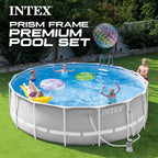 INTEX 26725EH Prism Frame Premium Above Ground Swimming Pool Set: 15ft x 48in – Includes 1000 GPH Cartridge Filter Pump – Removable Ladder – Pool Cover – Ground Cloth