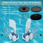 9-100-1132 Drive Train Gear Kit for Zodiac Polaris 360, 380, Vac-Sweep 360 & 380 Pool Cleaner, Pool Cleaner Drive Gear Rebuild Replacement Parts with Turbine Bearing