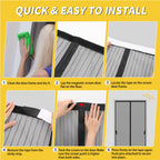 Magnetic Screen Door - Fit for Door Size:34 x 82 Inch, Screen Itself Size:36"x84", Hands Free Mesh Partition,Heavy Duty Screen Door Mesh Curtain Keeps Bugs Out, Frame Hook & Loop, Pet and Kid Friendly