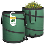 GreatBuddy Collapsible Trash Can 45 Gallon 2 Pack, Pop Up Yard Waste Bags, 600D Oxford Lawn and Leaf Bags with Drainage Holes, Self-Standing Camping Trash Can, Foldable Garden Bag for Leaf Cleanup