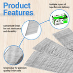 meite 16 Gauge 20 Degree Angled Finish Nails 2 Inch Leg Galvanized No-rust Finishing Nails for Finish Nailer Gun - Cabinet Crown Baseboard 10,000PCS