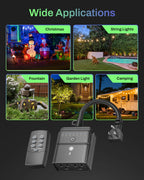 BN-LINK Outdoor Timer with Remote Control, Dusk to Dawn Light Sensor, Waterproof Plug-in Timer Outlet, 2 Grounded Outlets, 100ft Range, Perfect for Christmas & Halloween Lights, 15A 1/2HP ETL,2pack