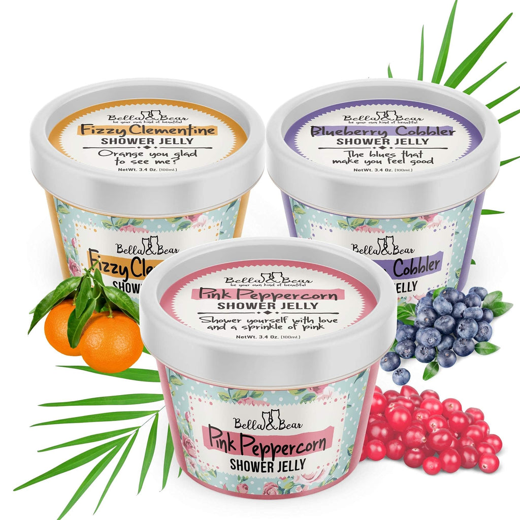 Bella & Bear Tutti Frutti Shower Jellies, Cute Gifts for Teenage Girls and Tweens, Pack of 3 x 3oz