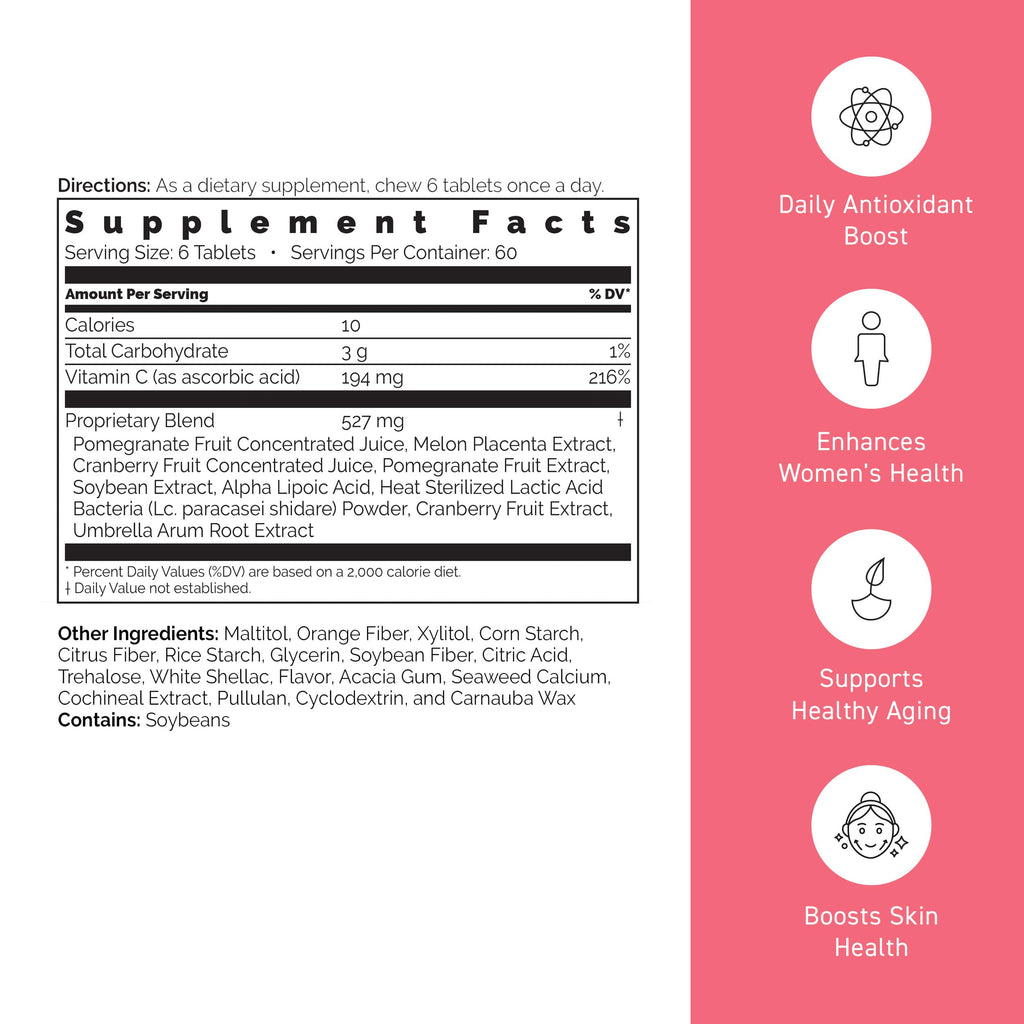 Umeken Pomegranate Zakuro Ball Chewable Supplement, Natural Pomegranate Extract with Vitamins and Minerals, Japanese Supplement for Women, 360 Count per Bottle, 4 Month Supply, Pack of 2 Bottles