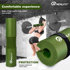 NEALFIT Barbell Pad Squat Pad for Squats���Squat Bar Pad���Great for Weightlifting,Lunges and Hip Thrusts���Foam Sponge Pad���Fit Standard and Olympic Bars Perfectly (Army Green)