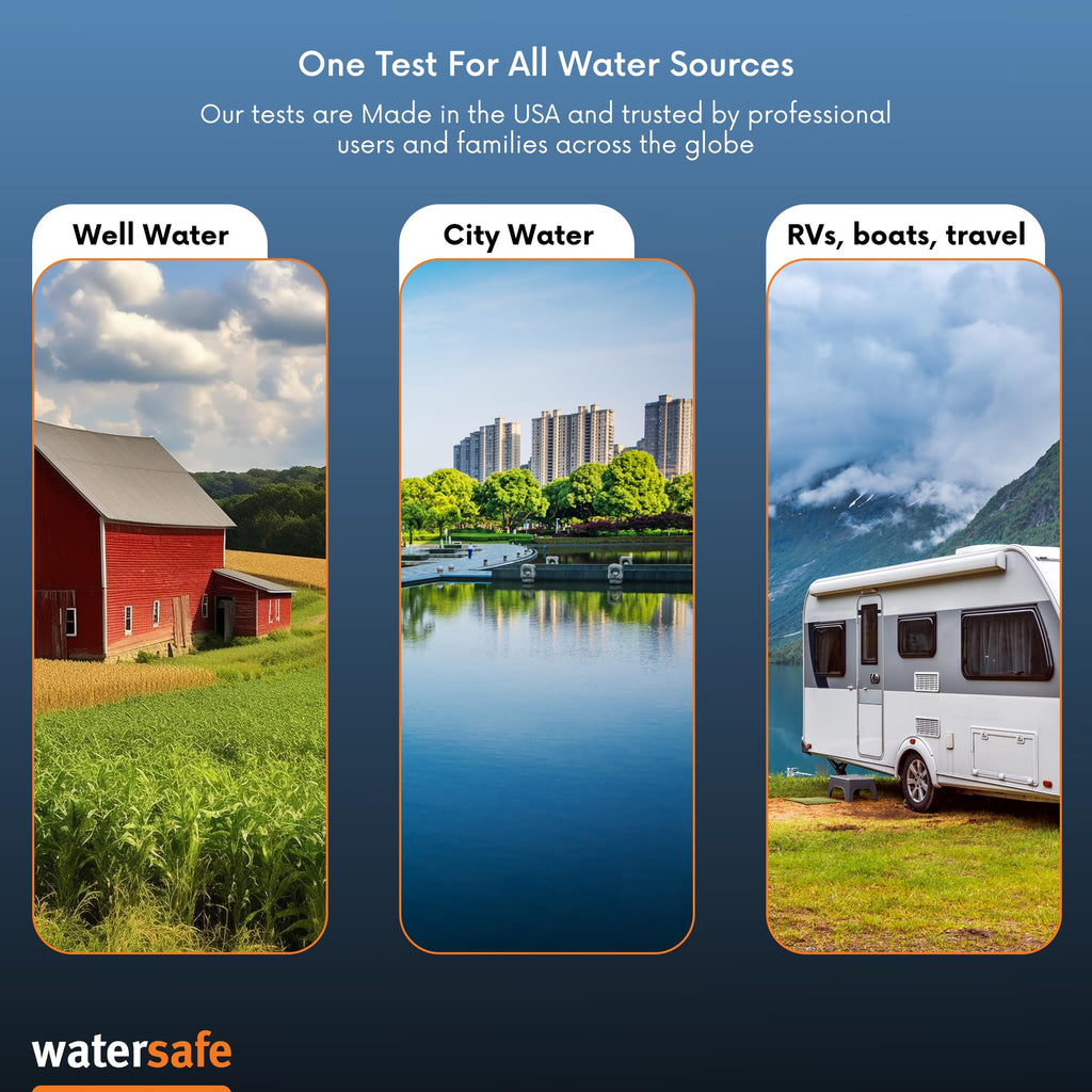 Watersafe The Original Water Testing Kit for Drinking Water, Well and Tap Water, Sensitive Lead in Water Test, Bacteria, Hardness, pH, Nitrates, Easy Instructions, Lab-Accurate Results, 2 Pack