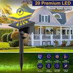 nipify 10 Pack Solar Spot Lights Outdoor Color Changing, 7 Modes Halloween RGB Solar Powered Waterproof Spotlight, Landscape Lighting for Outside Yard Garden Pathway