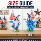 4th of July Decorations Patriotic Gnome Statue Holding American Flag, 250 Years America Faceless Garden Gnome Decor for Indoor Outdoor Patio Yard Lawn, Independence Day Memorial Day USA Merchandise