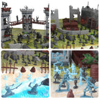 Yoyoom Army Men Action Figures Toy Soldiers Set, Medieval Castle Small Soldiers Military Toy, Plastic Army Men playset Castle Building Set with Storage Bag and Map