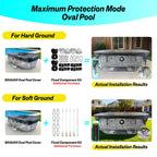 SIHAIAN 10x20Ft Rectangular Pool Cover with Side Storage for Oval and Rectangular Above Ground Pool, One-Piece Solar Oval Pool Cover, Preventing Waterlogging, UV and Weather Resistant WP:10000kPa+