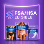 Always Discreet Adult Incontinence Underwear for Women and Postpartum Underwear, Small/Medium, Up to 100% Bladder Leak Protection, 32 Count