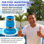 TonGass Pool Vacuum Hose Adapter Kit Compatible with Intex Adapter B – 1.5" to 1.25" Pool Hoses Connector with Stainless Steel Clamps for Above Ground Pool Skimmer & Filter Pump Hoses – 2 Set