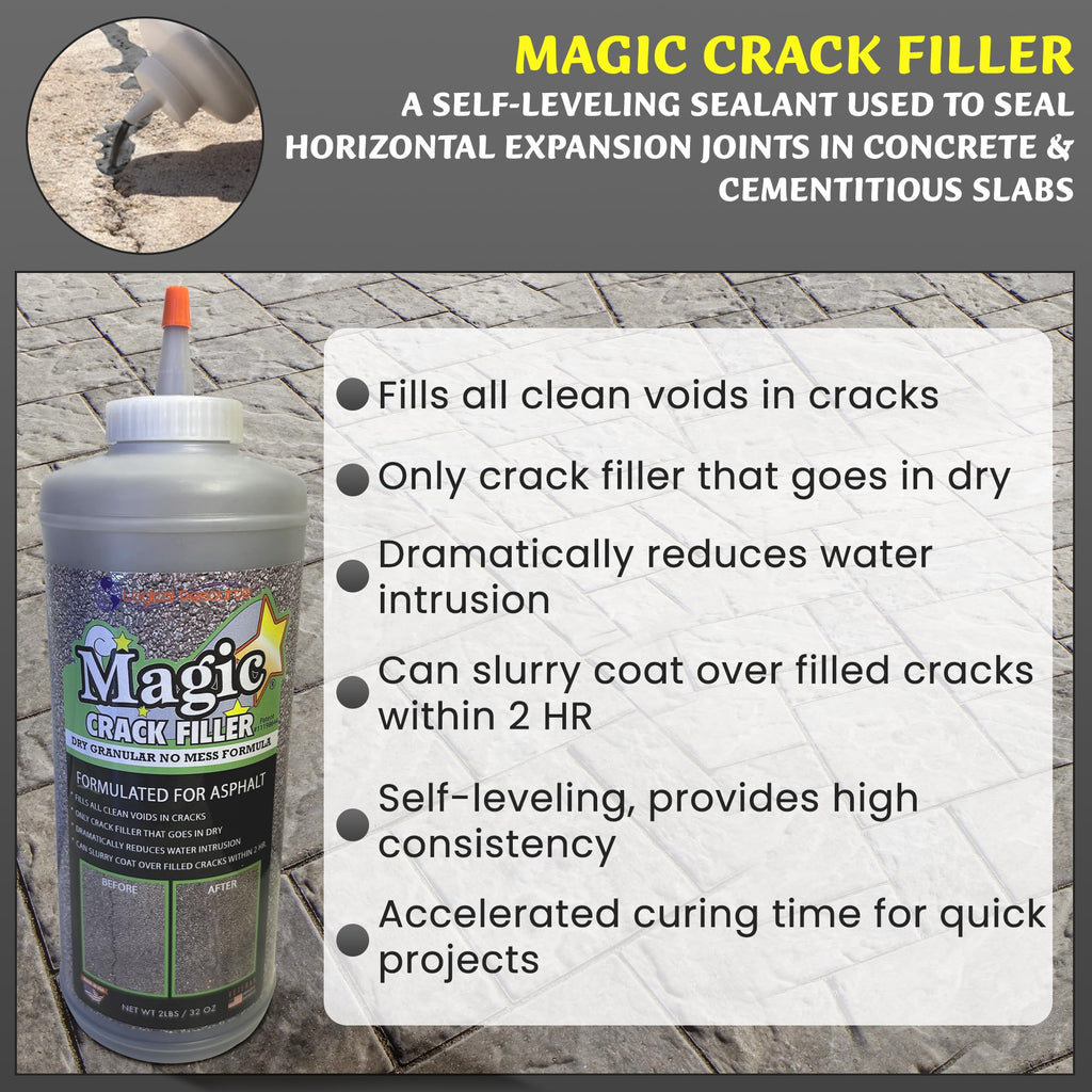 Tharos Distribution Magic Crack Filler 2.5LB Asphalt Black, for Filling in Cracks on Asphalt Driveways and Roads. Installs Easily Dry Granular No Mess and DIY (Black, 1)