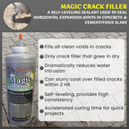 Tharos Distribution Magic Crack Filler 2.5LB Asphalt Black, for Filling in Cracks on Asphalt Driveways and Roads. Installs Easily Dry Granular No Mess and DIY (Black, 1)