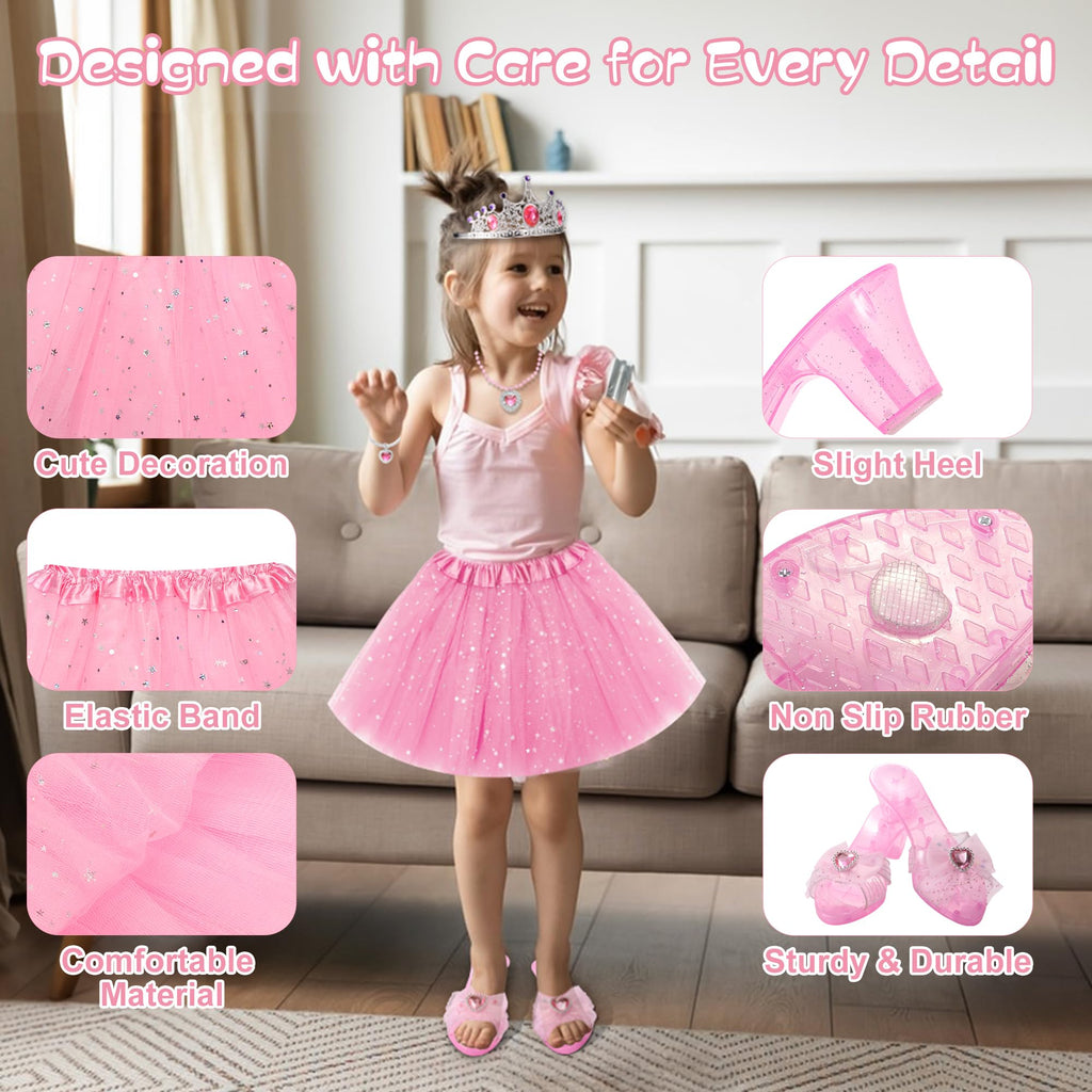 YasinKidz Princess Dress Up, Jewelry Boutique Kit, Skirts, Shoes, Crowns