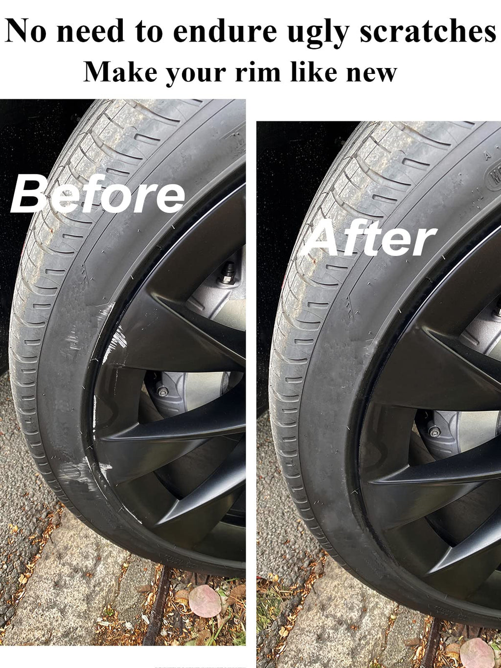 SYOAUTO Gloss Black Rim Touch Up Paint, Car Wheel Scratch Repair Touch Up Paint Pen, Universal Color Rim Wheel Paint (Gloss Black)