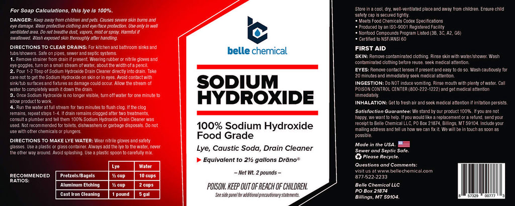 Sodium Hydroxide - Pure - Food Grade (Lye, Caustic Soda) (10 Pounds)