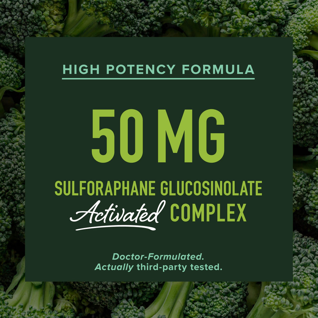 50MG Sulforaphane Supplement from Broccoli Sprouts | NRF2 Activation, Cellular Health & Immune Support | Glucoraphanin, Myrosinase & Antioxidants | 3rd Party Tested | 120 Broccoli Seed Microbeadlets