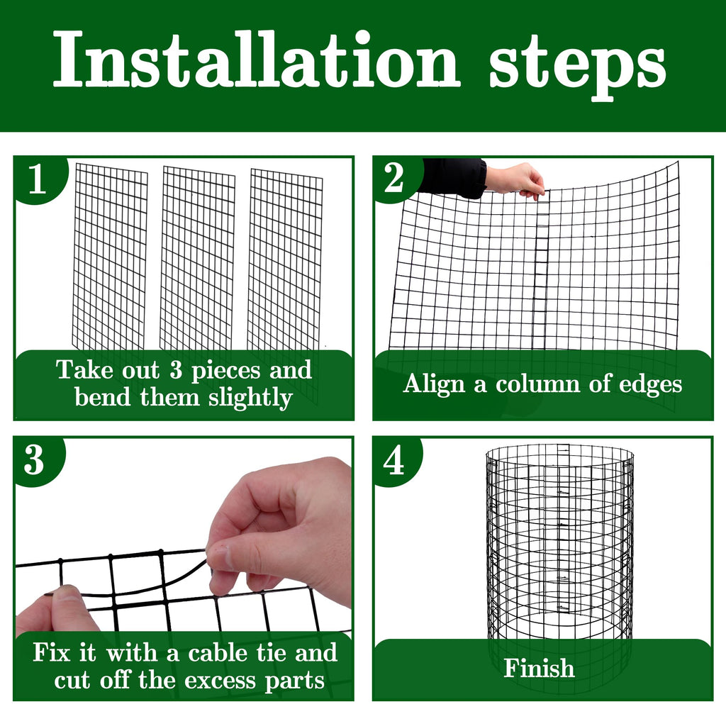 Adnee 10 Packs Wire Plant Protector from Animals - 20" H X 12" D Metal Mesh Plant Cage Covers - Sturdy Garden Bunny Barricades Chicken Wire Cloche for Plants Shrubs Vegetables Flowers