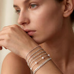 MBW Silver Bracelets for Women Trendy, Dainty 14K Silver Plated Cuban Link Chain Pearl Bracelet Silver Stackable Bracelet Stack Waterproof Tiny Cute Bracelet Set Layering Bracelet Minimalist Jewelry